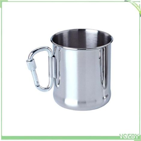 Tasse de camping - FAFEICY - 500 ml - Acier inoxydable - Pliable - Poignée mousqueton