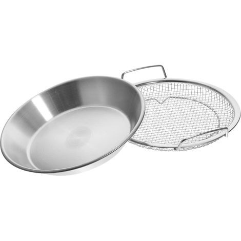 JSSEVN - Set Mesh Drip Tray Fine Mesh Strainer Egg Steamer Rack Steam Cooling Grid Colander Tray (21.2x16.5x3.2cm) (1/4)
