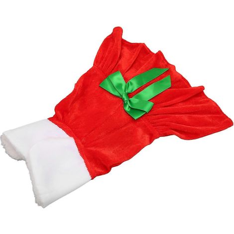 Robe de Noël élégante et mignonne pour chien, ornée d'un nœud, douce, brillante et chaude, à col montant. Jupe de Noël pour chien. (1/2)