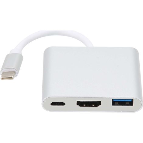 Hub USB-C 3-en-1 Multiprise avec PD, HDMI et Ports USB 3.0 (1/5)