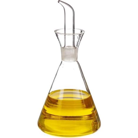 Huile - 1 Unité - Verre et Acier Inoxydable - Bec Anti-Goutte - Cuisine Quotidienne - 500 ML (1/5)