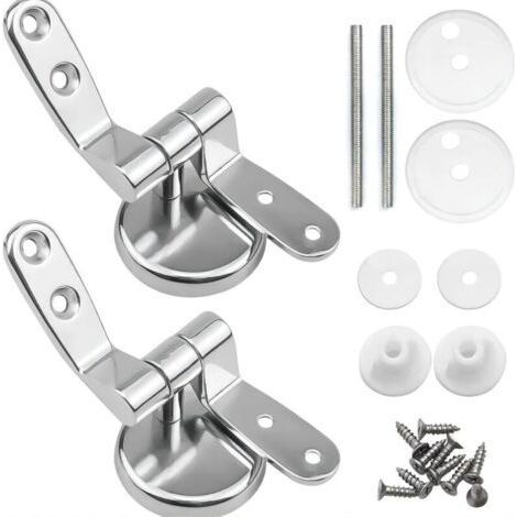 Zinc Alloy Toilet Seat Hinge Replacement with Expanding Rubber Nut for Toilet Blind Hole (1/5)