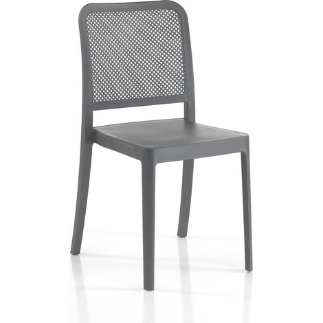 Set 4 sedie da interno / esterno MINOT GREY
