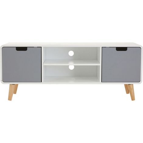 Interiors by Premier Sleek and Modern TV Unit, Versatile TV Cabinet, White Finish TV and Storage Unit, Sleek Corner TV Unit (1/5)