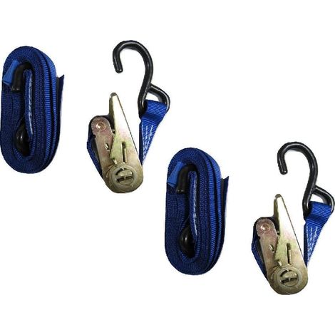Ratchet Tie Down Straps 25MM 0.8T 5M X2 (Heavy Duty Cargo Lashing Ton S Hook) (1/5)