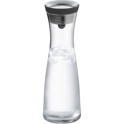 Carafe à eau, 1,0 l, hauteur 29 cm, carafe en verre, couvercle en silicone, fermeture CloseUp, Noir (1/5)