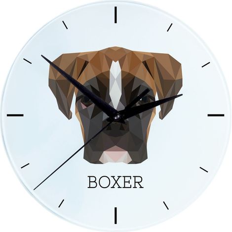 Boxer, Boxer III - reloj de pared geométrico con foto e inscripción de Art-Dog (1/4)
