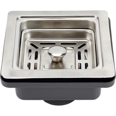 Edelstahl-Waschbeckenablauf für Einzel- und Doppelwaschbecken, 4,5 cm/5,6 cm Schnittstelle, auslaufsicherer Abfluss für Küche und Bad mit desodorierender Abdeckung (4,5 cm) (1/4)