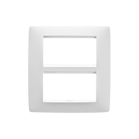 PLAQUE ONE 4+4P BLANC SATIN GEWISS GW16108VW (1/2)