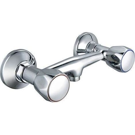 Mélangeur de douche - - Konfort - Tetes a clapet - Poignées métal a facettes - Style classique - Chromé (1/3)