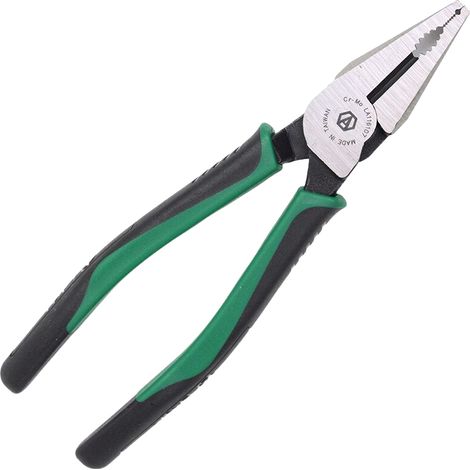 DOLASO 1 Stück Spitzzange, Crimpzange mit langem Maul, Drahtschneiden, lange gerade Nasen, CR-MO-Kombinationszange, Drahtschneider, amerikanische Abisolierzange, Elektriker-Handwerkzeuge, 20,3 cm (1/2)
