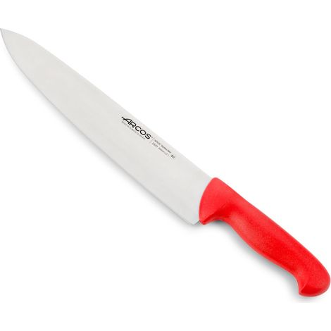 Coltello da cuoco Arcos Colore - Prof. 292322 in acciaio inox Nitrum e mango ergonomico rosso Polipropilene e 30 lama cm, coperchio espositivo
