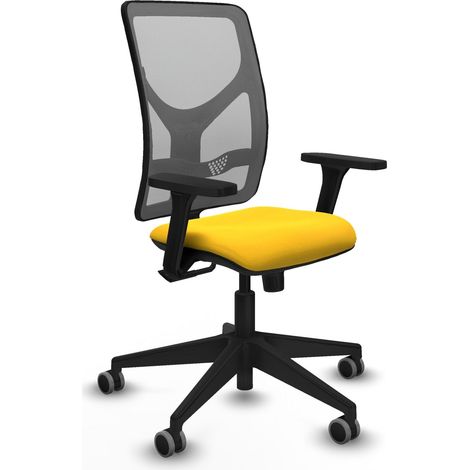 Sedia da ufficio piqueras y crespo Motilla grigio rete pelle gialla (1/2)