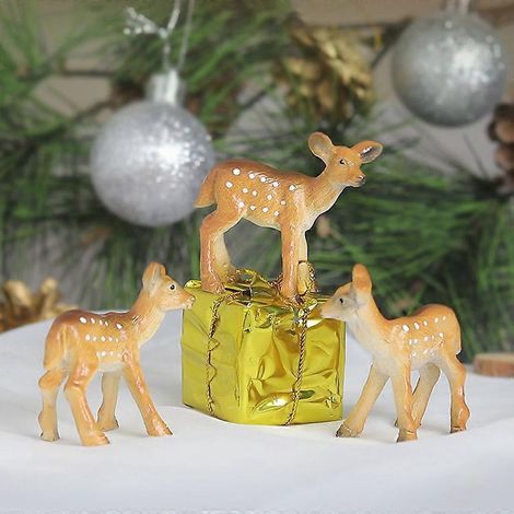 Figurines de faons mignons, mini-statues en résine, ornements de cerfs miniatures pour jardin féerique (1/4)