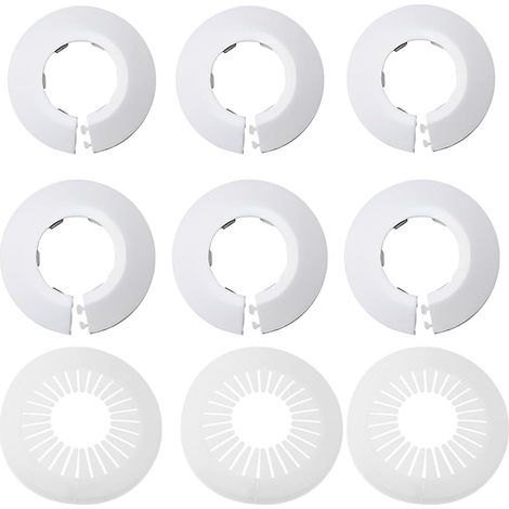 9 Pièce Rosaces Simples De Radiateur Cache Tuyau Rosace Radiateur Cache Tuyau Radiateur Radiateur De Tuyau Radiateurs De Tuyau En Plastique Pour Chauffage Couvercle (3 Modèles) (1/5)