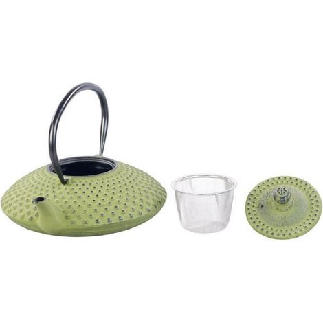 Théière - Rosenstein & Söhne - 1,25 litre - Fonte - Vert cuivre - Design asiatique traditionnel (1/2)