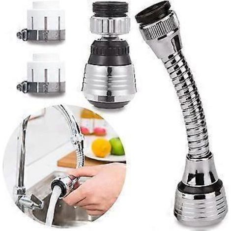 Grifo de agua giratorio de 2 piezas, cabezal de grifo de cocina giratorio de 360 grados, rociador de filtro ajustable de 2 modos, aireador de cocina, grifo de cocina (1/5)