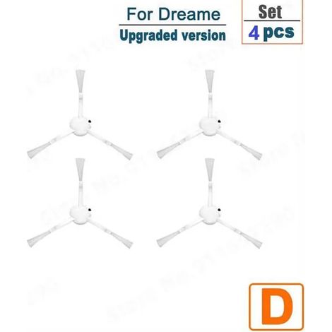 (Brosse latérale 4) Convient aux aspirateurs robots Dreame D9 Bot et L10 Pro. Pièces de rechange : brosse principale latérale, filtre, chiffon de nettoyage. Kit d'accessoires pour une utilisation à do (1/4)