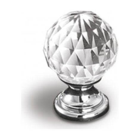 Poignée Lux 9932 - talla Transparent/Chromé brillant. 30mm. ⌀25mm.