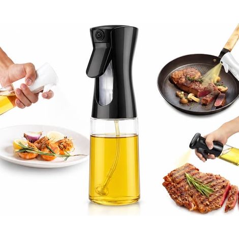 Flacon pulvérisateur en verre pour huile/vinaigre 200 ml noir (1 unité) (1/4)