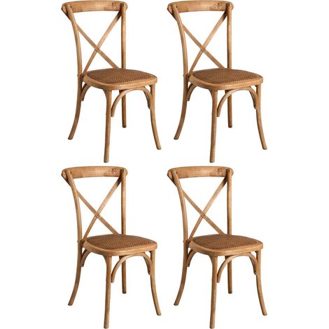 Chaise bistro en orme empilable Lot de 4 (1/3)