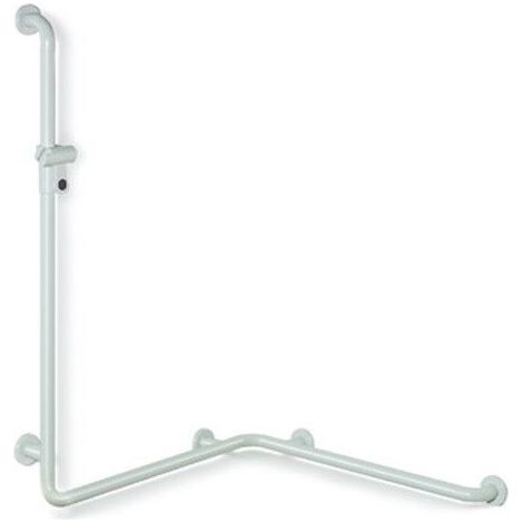 Pasamanos de ducha Hewi SERIE 801 perpendicular 110cm con soporte de ducha blanco
