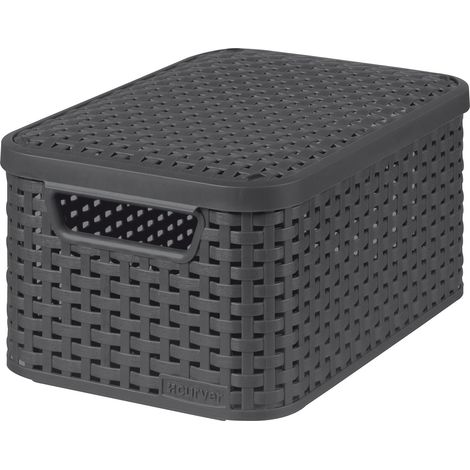 CURVER, Curver Caja de almacenamiento, polipropileno, negro, 29 x 20 x 14 cm