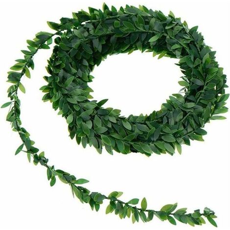 7.5M/295" Artificial Flower Rattan Silk Garland Leafy Green Leaves Fake Ivy Vines Wedding Party Wall Craft Decoration (Green) (1/5)