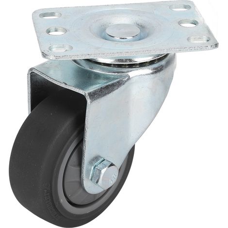 Roulette pivotante 75 mm silencieuse et robuste en TPR, accessoire de remplacement pour chariot (1/5)