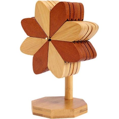 Ensemble de 5 sets de table avec dessous de verre à motif moulin à vent pour table à manger (1/5)