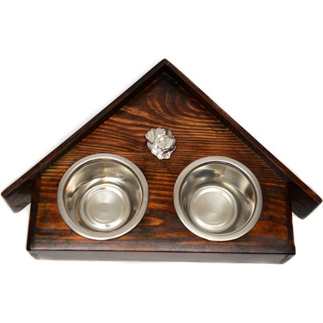 Rottweiler I - supporto in legno con ciotole per cani, ciotole decorative per cani, regalo per l'adozione di un cane di Art-Dog (1/5)