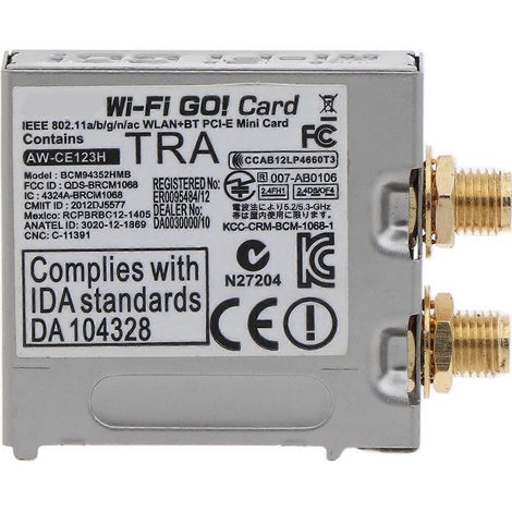 Mini PCI-E Wireless-Netzwerkkarte, Dualband 2,4/5 GHz, 867 Mbit/s, BT 4.0, Einzel-LAN-Karte, High-Speed-Wi-Fi-Adapter für PC.