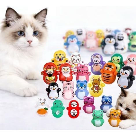 Lot de 15 jouets interactifs pour chat, jouets éducatifs pour chats d'intérieur, plastique léger, styles aléatoires, pas besoin de piles (1/5)