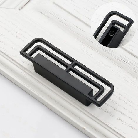 2pcs Kitchen Cabinet Door Drawer Handles and Knobs, Cupboard Drawer Pulls for Bedroom Furniture (6285-Pitch 32, Black) (1/5)