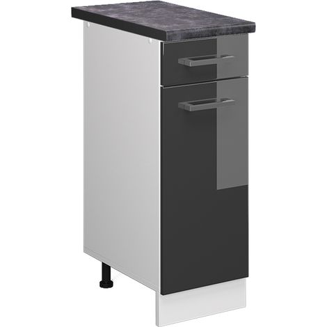 Mobiletto base per cucina R-Line, Antracite lucido, 30 cm , PL Antracite, Vicco (1/4)
