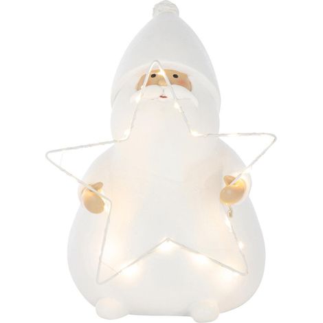 Père-Noël à LED "Étoile" 32cm Blanc (1/5)