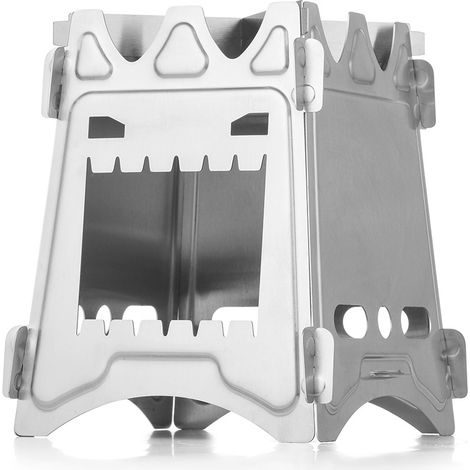 (A)Outdoor Titanium Camping Stove Ultralight Portable Foldable Wo (1/5)