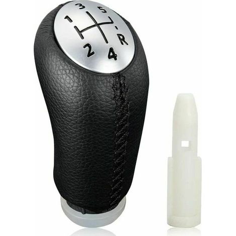 royaluxe -Pommeau de levier de vitesse manuel pour Renault Clio III 2005-09, Megane 2 Laguna 2003-09, cuir noir, avec adaptat (1/5)
