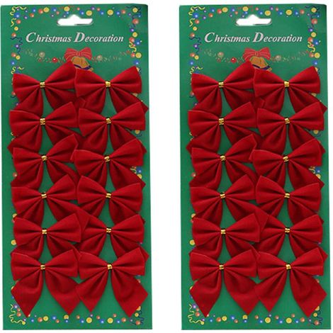 Noeuds de Noël Grand nœud de sapin de Noël Décorations de sapin de Noël – rouge (1/2)