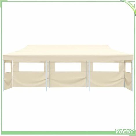 Tente de réception pliante - FAFEICY - 44975 - 3x9 m - 5 parois avec fenêtres - crème (1/5)
