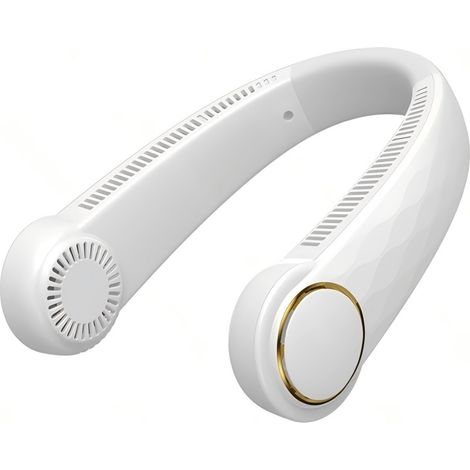 Ventilateur de cou Aigostar 2000 mAh, 3 vitesses, angle réglable, sans pales, blanc, portable pour les activités de plein air (1/2)
