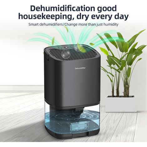 Déshumidificateur pour la maison, réservoir d'eau de 34 OZ, petits déshumidificateurs portables, chambre à coucher, salle de bain, sous-sol, silencieux avec arrêt automatique, 7 couleurs, lumière LED (1/5)