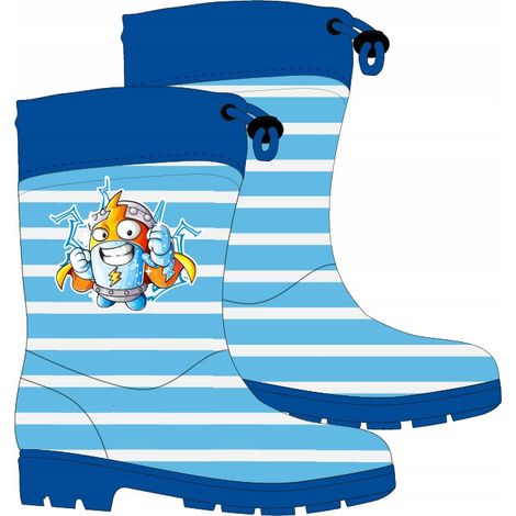 Jungen-Gummistiefel Super Zings, blau gestreift, Größe 29/30, D097C