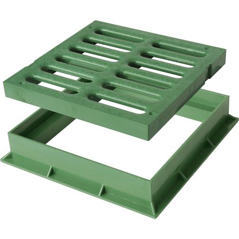 First Plast TGNP20V Cadre avec Grille pieton en PVC, Vert, 200 x 200 mm (1/5)