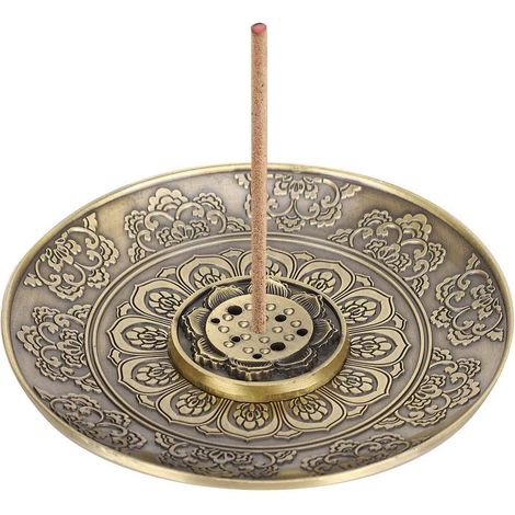 Retro flower ash catcher with 9-hole incense holder, for living room, temple or office