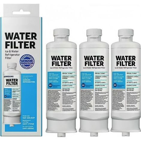 Lot de 3 Filtres à eau de Réfrigérateur de Rechange DA97-17376B DA97-08006C HAF-QIN HAF-QIN/EXP pour réfrigérateurs Samsung Multi-Portes (1/5)