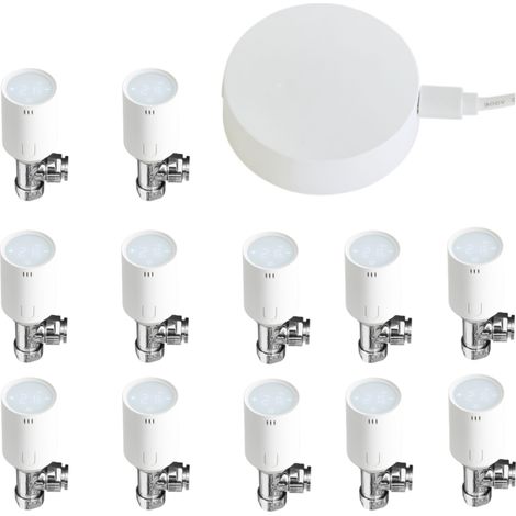 Milano Connect Google Home and Amazon Alexa Compatible Smart Heating Radiator Thermostat Starter Kit Wi-Fi Gateway Hub and Thermostatic Radiator Valves TRV - 12 Valves (1/5)