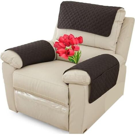 QORVA-Housse D'appui-Tête pour Meubles, Housse D'accoudoir, Canapé 1 Places avec Accoudoirs Housse de Protection pour Appuie-Tête de Chaise Inclinable (Color : Black, Size : 3 Pieces(2xpocket)) (1/5)