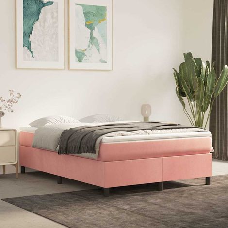 Sommier à ressorts de lit - Sommier pour Adulte et Enfant - Rose 140x200 cm Velours BV584061 - BonneVie (1/5)