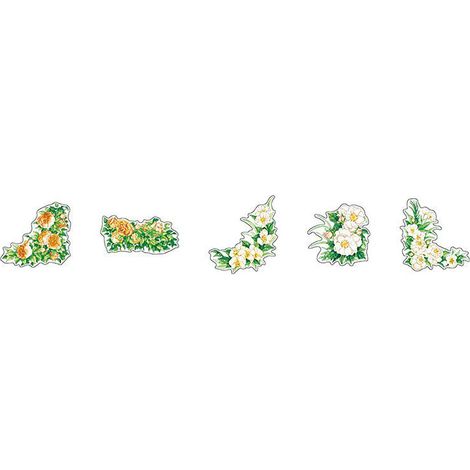 Pack d'autocollants infeelmePET Série Jardin de l'Île Verte - 15 feuilles - Motif floral - Décoration pour journal intime - Glycine (1/5)